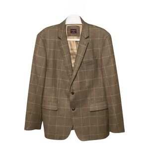 UNTUCKit Wool & Cashmere Diamond Sports Jacket Gray/Brown Check 44R